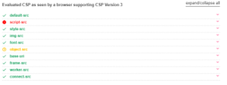 Image 1: CSP evaluator report