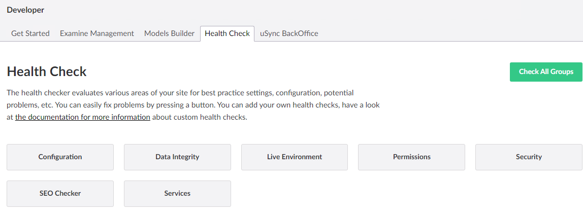 Figure 6: Health Check plugin 